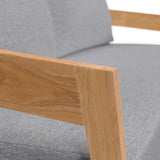 Blake Teak Wood Outdoor Patio Loveseat in Natural Gray