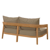 Blake Teak Wood Outdoor Patio Loveseat in Natural Light Brown