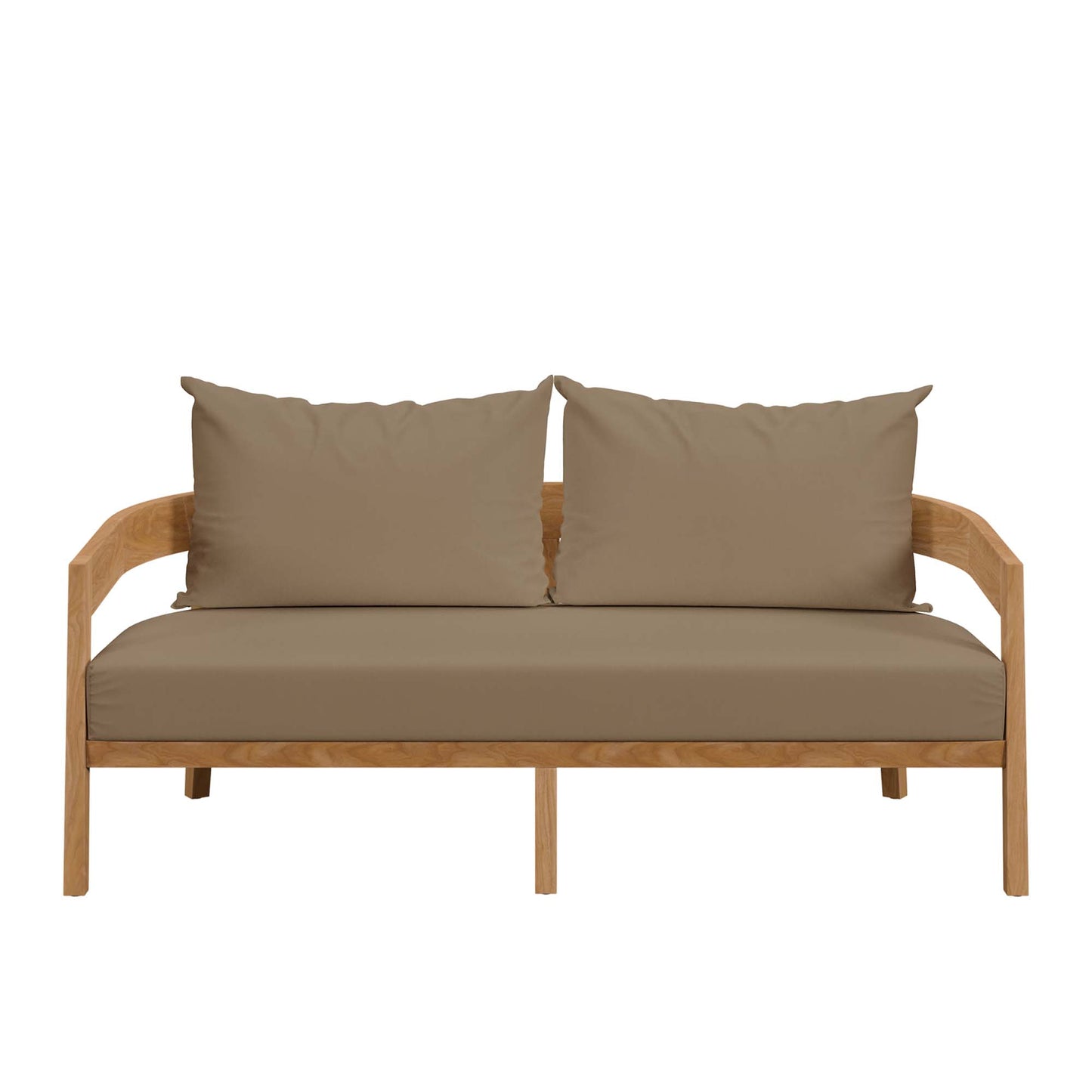 Blake Teak Wood Outdoor Patio Loveseat in Natural Light Brown