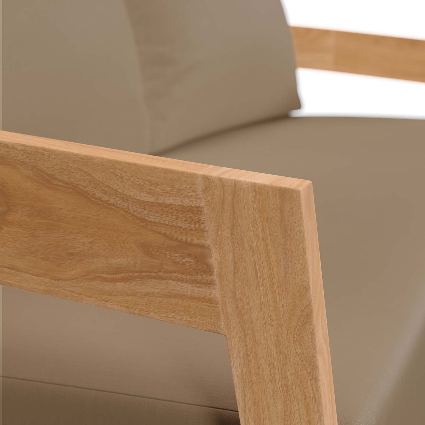 Blake Teak Wood Outdoor Patio Loveseat in Natural Light Brown