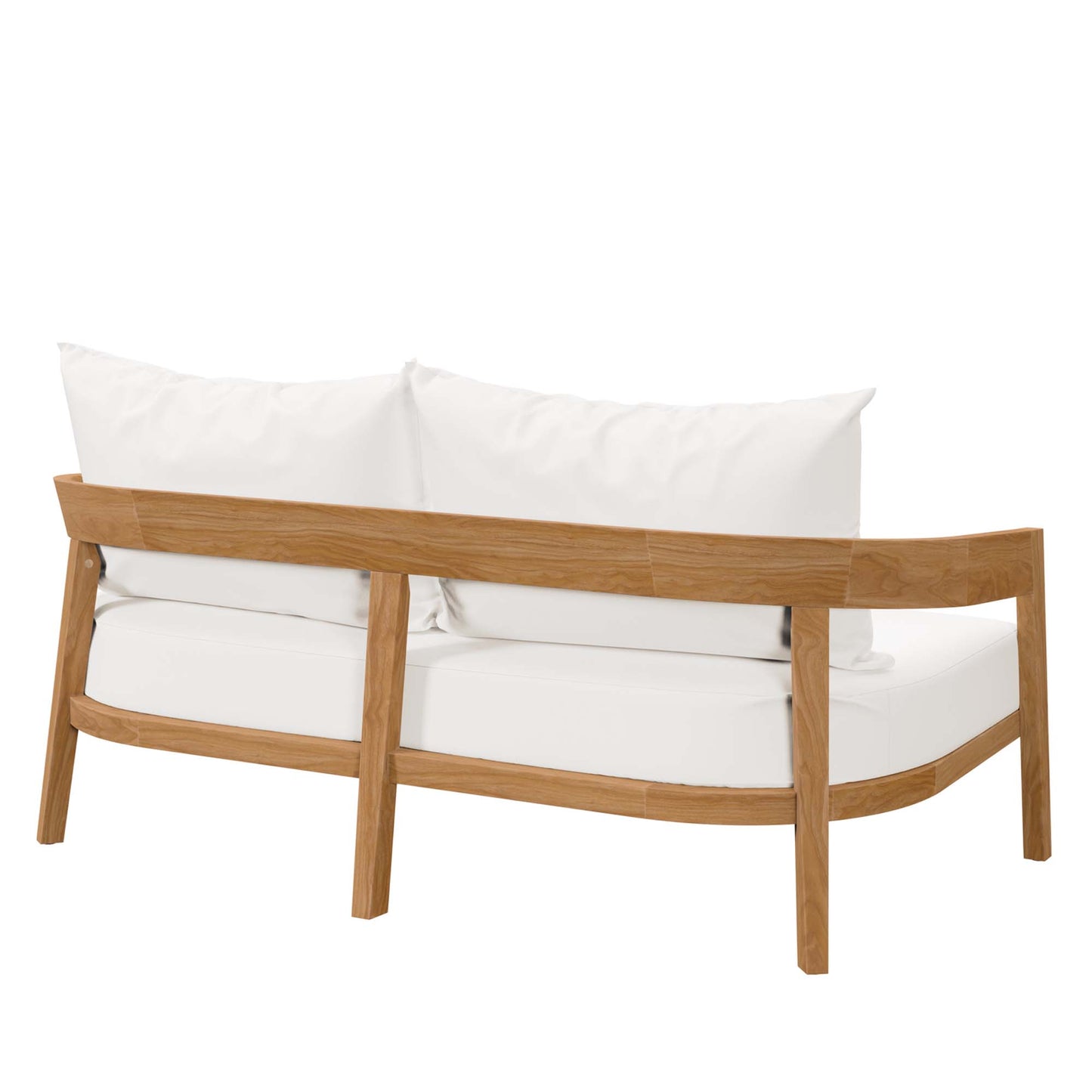 Blake Teak Wood Outdoor Patio Loveseat in Natural White