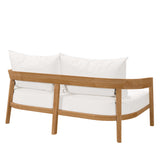 Blake Teak Wood Outdoor Patio Loveseat in Natural White