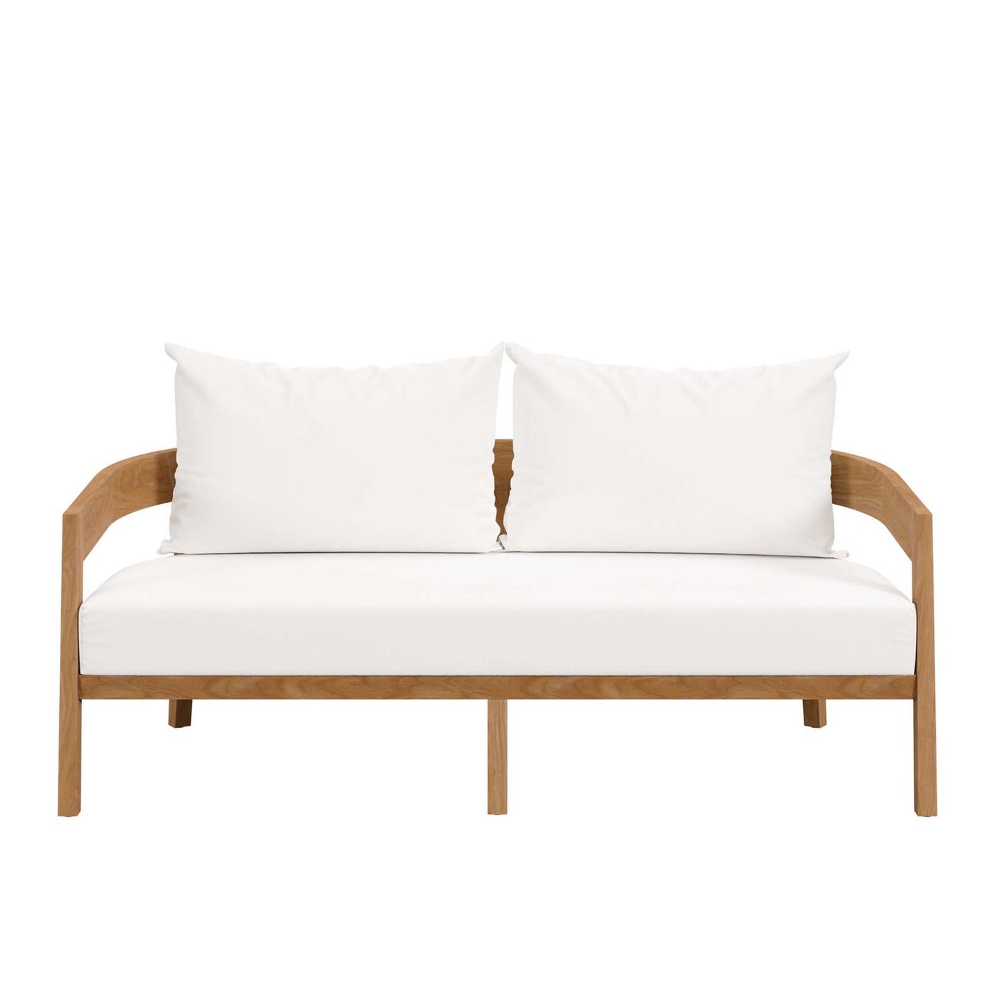 Blake Teak Wood Outdoor Patio Loveseat in Natural White
