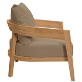 Blake Teak Wood Outdoor Patio Armchair in Natural Light Brown