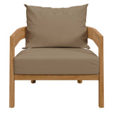 Blake Teak Wood Outdoor Patio Armchair in Natural Light Brown