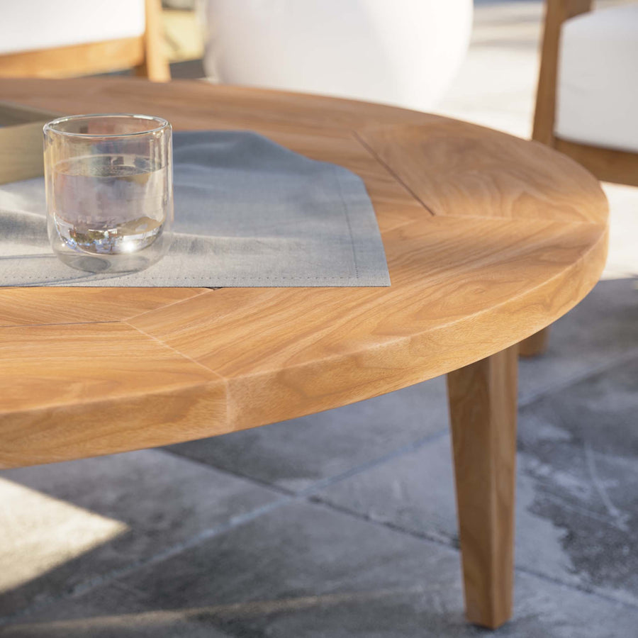 Blake Teak Wood Outdoor Patio Coffee Table in Natural