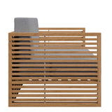 Avery Teak Wood Outdoor Patio Loveseat in Natural Gray