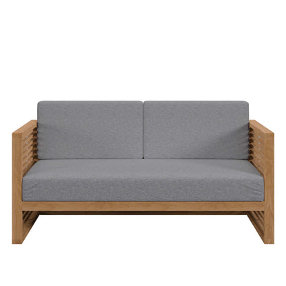 Carlsbad Teak Wood Outdoor Patio Loveseat by Furniture for America