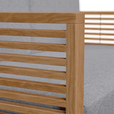 Avery Teak Wood Outdoor Patio Loveseat in Natural Gray
