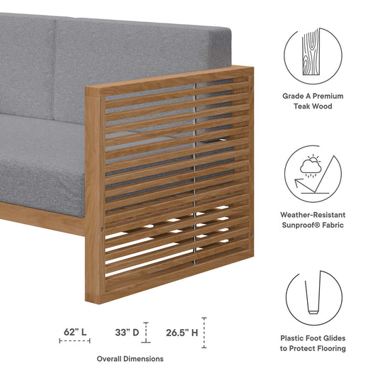 Carlsbad Teak Wood Outdoor Patio Loveseat by Furniture for America