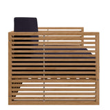 Avery Teak Wood Outdoor Patio Loveseat in Natural Navy