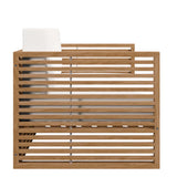 Avery Teak Wood Outdoor Patio Loveseat in Natural White