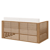 Avery Teak Wood Outdoor Patio Loveseat in Natural White