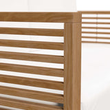 Avery Teak Wood Outdoor Patio Loveseat in Natural White