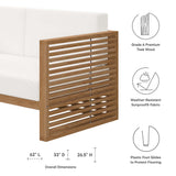 Avery Teak Wood Outdoor Patio Loveseat in Natural White