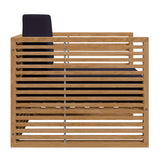 Avery Teak Wood Outdoor Patio Armchair in Natural Navy