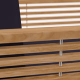 Avery Teak Wood Outdoor Patio Armchair in Natural Navy