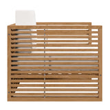 Avery Teak Wood Outdoor Patio Armchair in Natural White