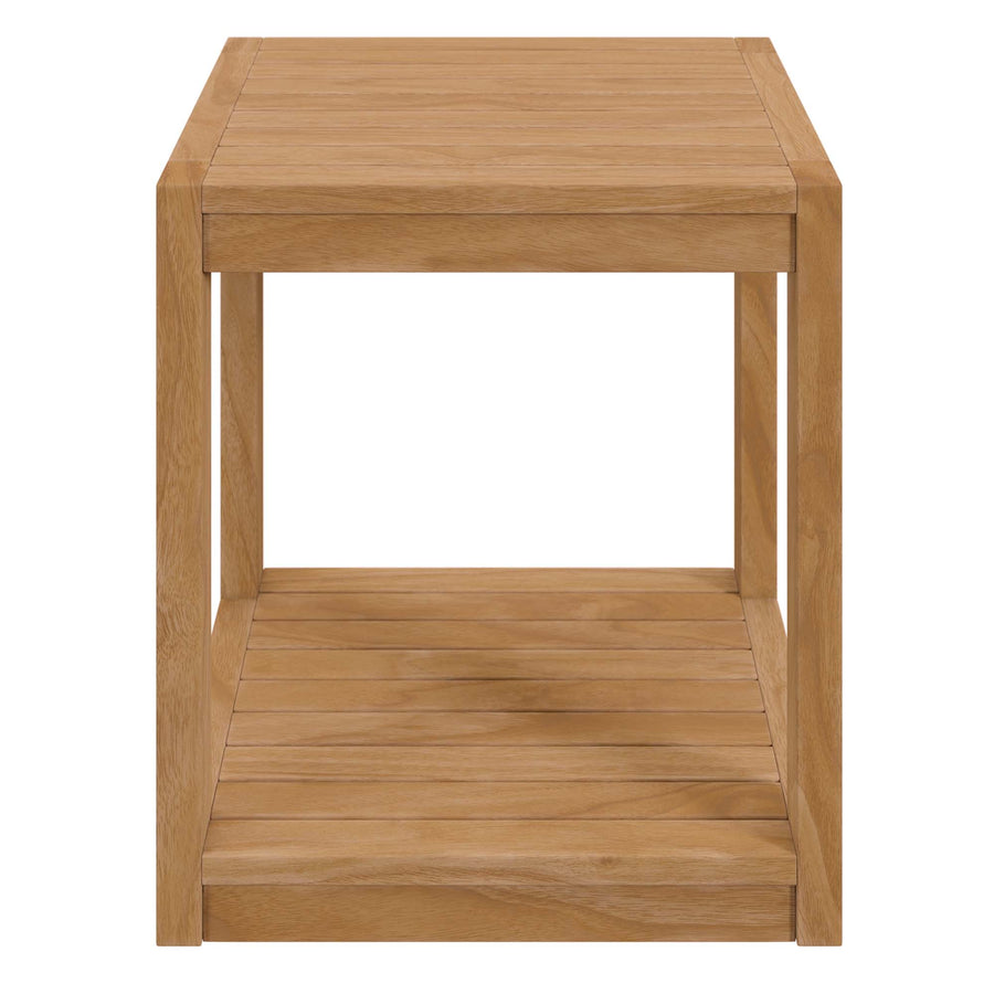 Avery Teak Wood Outdoor Patio Side Table in Natural