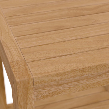 Carlsbad Teak Wood Outdoor Patio Side Table in Natural