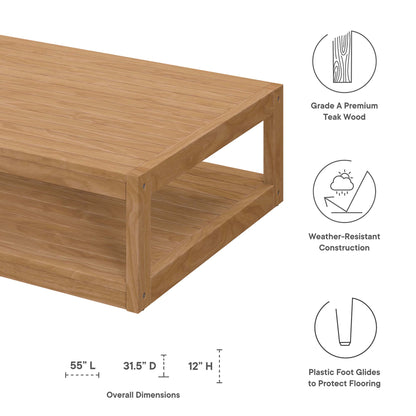 Carlsbad Teak Wood Outdoor Patio Coffee Table by Furniture For America