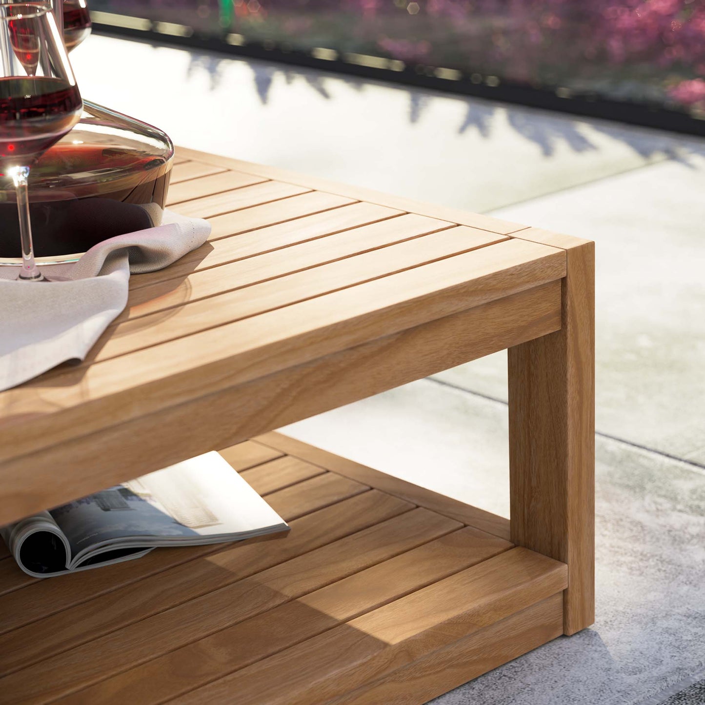 Carlsbad Teak Wood Outdoor Patio Coffee Table by Furniture For America