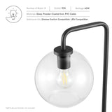 Dalkey Glass Globe Glass and Metal Floor Lamp in Black
