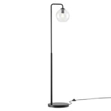 Dalkey Glass Globe Glass and Metal Floor Lamp in Black
