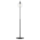 Dalkey Glass Globe Glass and Metal Floor Lamp in Black