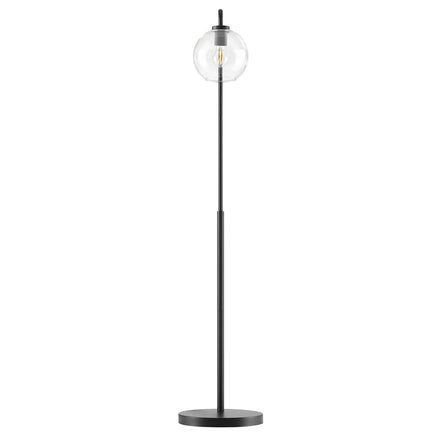 Silo Glass Globe Glass and Metal Floor Lamp in Black