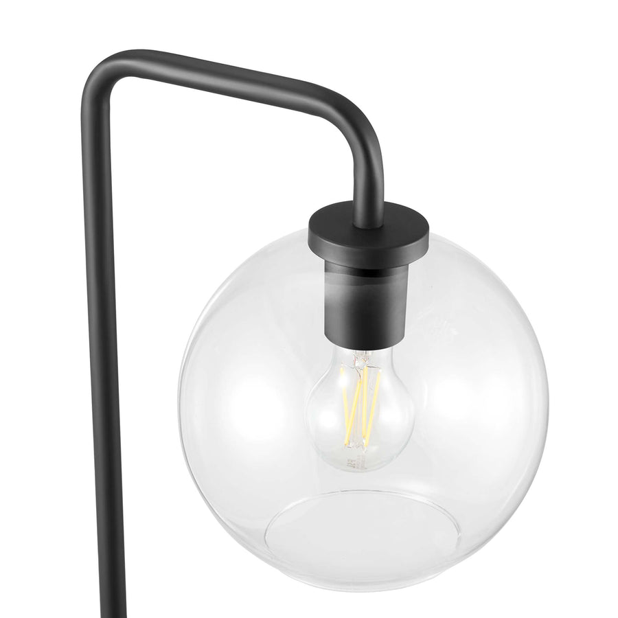 Dalkey Glass Globe Glass and Metal Floor Lamp in Black