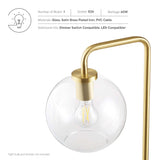 Dalkey Glass Globe Glass and Metal Floor Lamp in Satin Brass