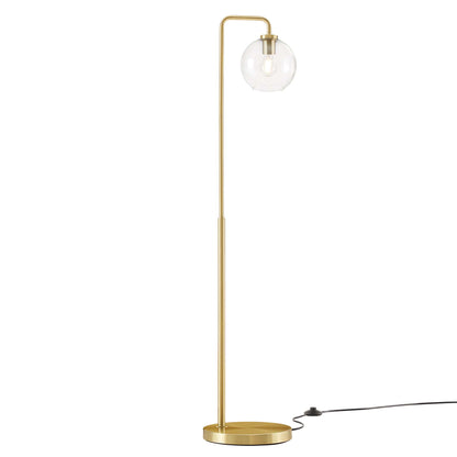 Silo Glass Globe Glass and Metal Floor Lamp by Furniture for America