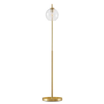Silo Glass Globe Glass and Metal Floor Lamp in Satin Brass