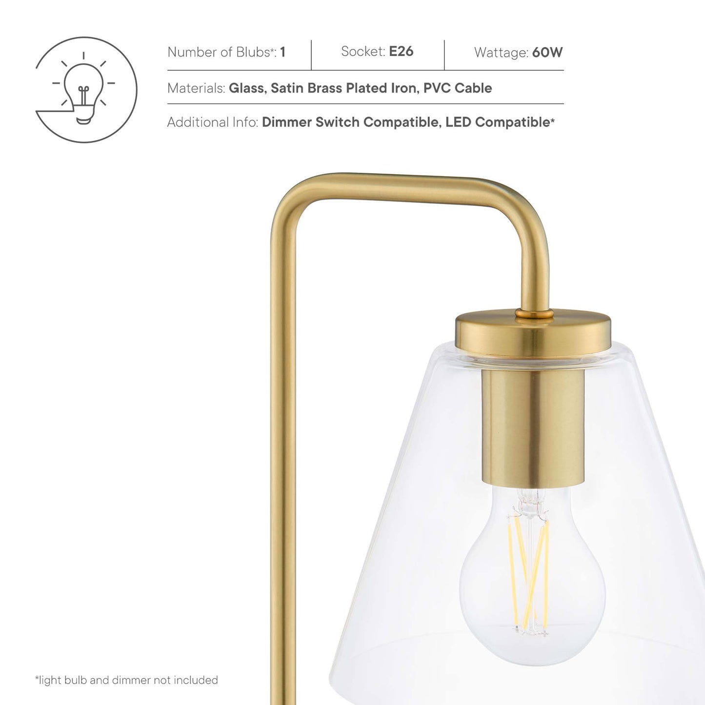 Element Glass Table Lamp by Furniture For America