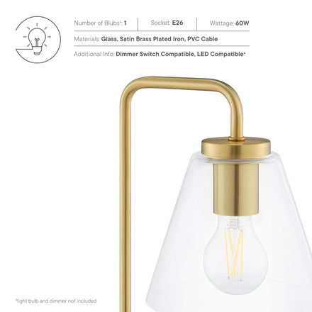 Element Glass Table Lamp in Satin Brass
