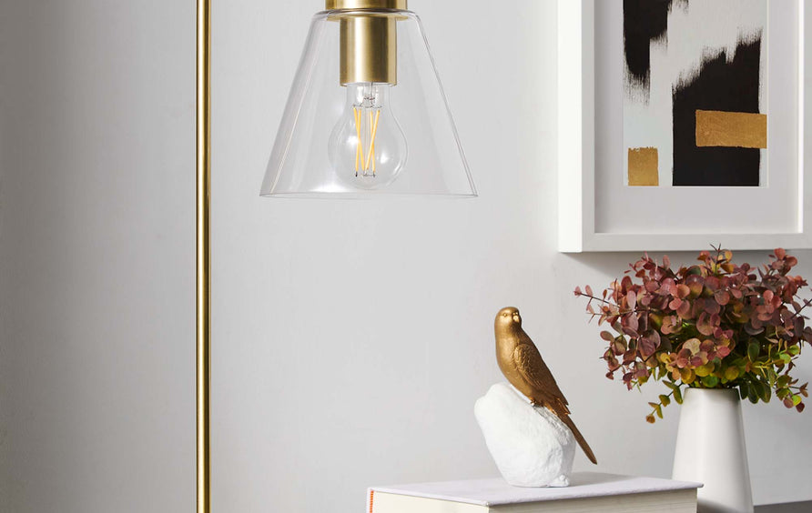 Nico Glass Table Lamp in Satin Brass