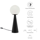 Ines Glass Globe Glass Table Lamp in White Black