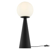 Ines Glass Globe Glass Table Lamp in White Black
