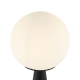 Ines Glass Globe Glass Table Lamp in White Black