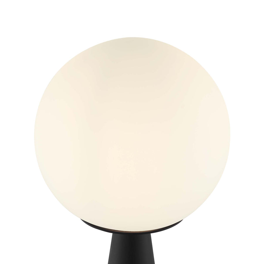 Ines Glass Globe Glass Table Lamp in White Black