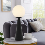 Ines Glass Globe Glass Table Lamp in White Black
