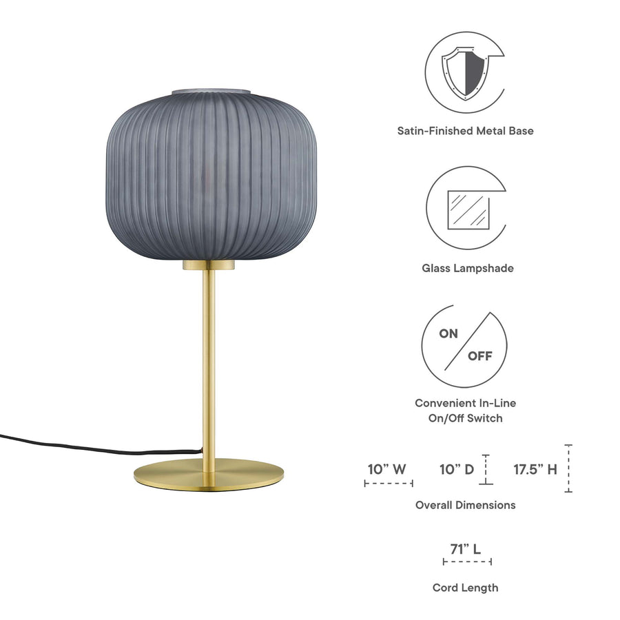 Adare Glass Sphere Glass and Metal Table Lamp in Black Satin Brass