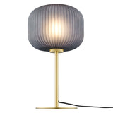 Adare Glass Sphere Glass and Metal Table Lamp in Black Satin Brass