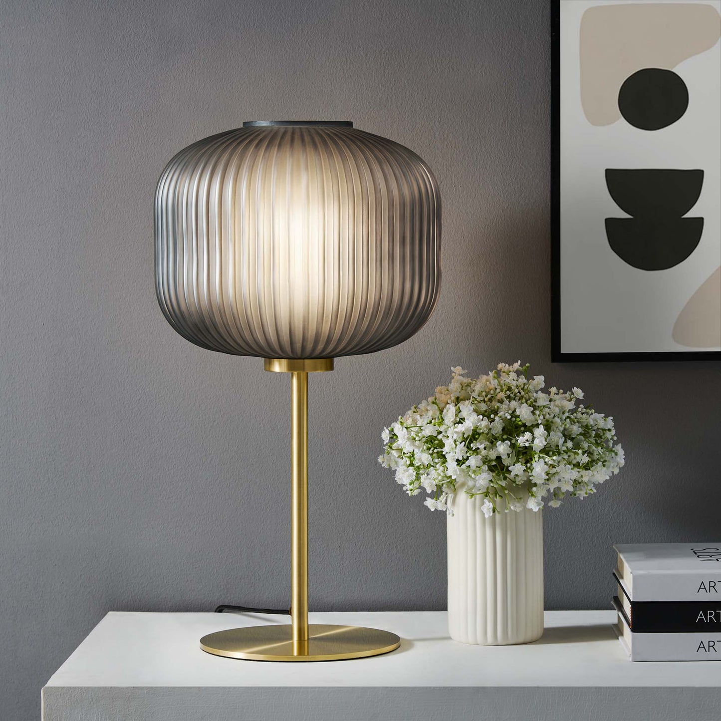 Reprise Glass Sphere Glass and Metal Table Lamp by Furniture for America