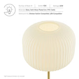 Adare Glass Sphere Glass and Metal Table Lamp in White Satin Brass