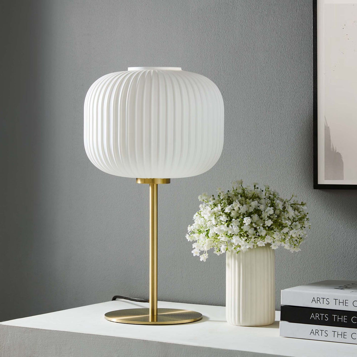 Reprise Glass Sphere Glass and Metal Table Lamp by Furniture for America