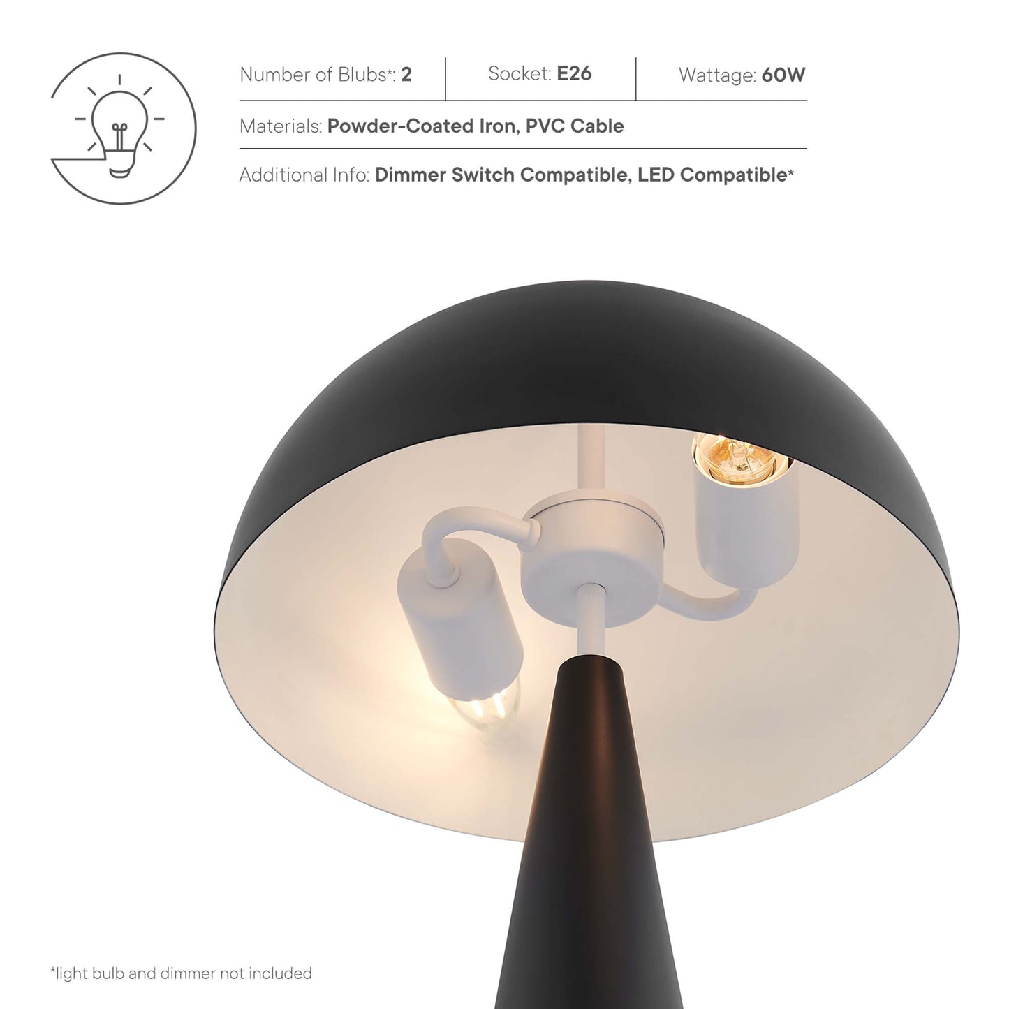 Selena Metal Table Lamp by Furniture for America