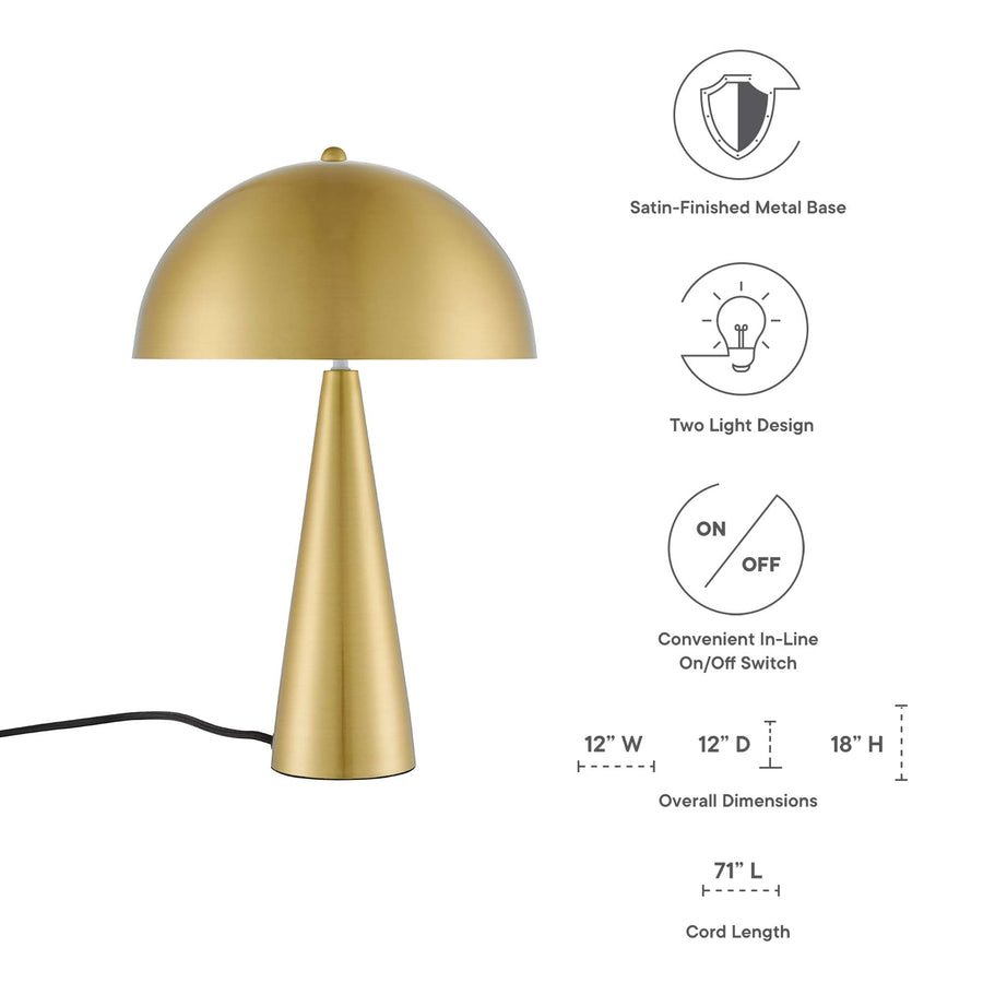 Cashel Metal Table Lamp in Satin Brass