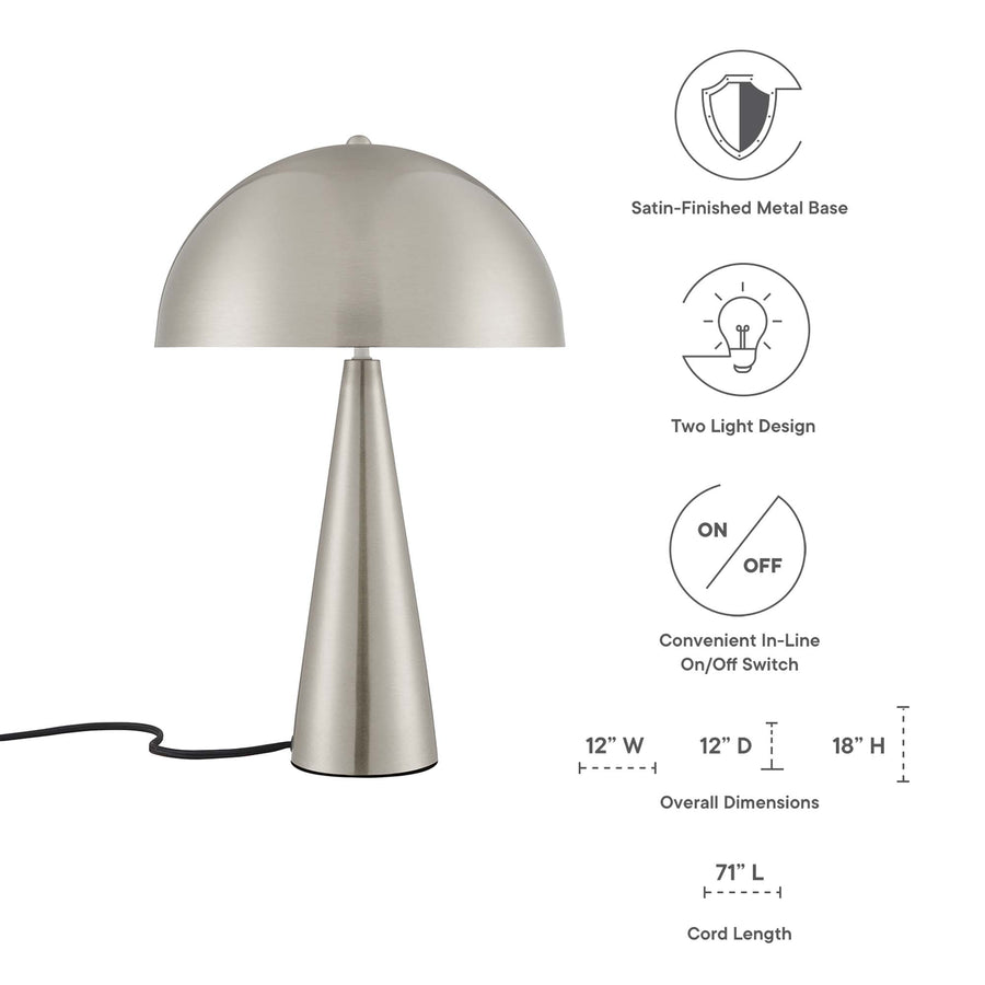Cashel Metal Table Lamp in Satin Nickel